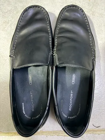 Black Slip-On Leather Shoes