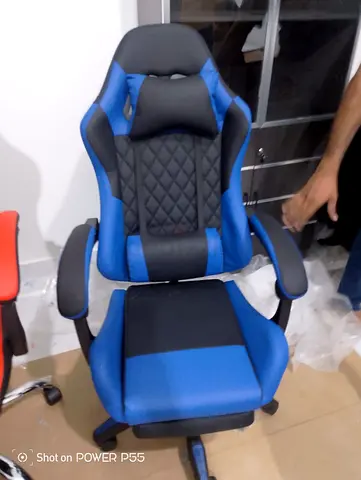 Comfortable Gaming Chair in Blue and Black