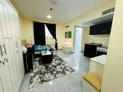 Directly on Ajman Corniche: Hotel studio with new furnishings | All bills and internet included | For families only
