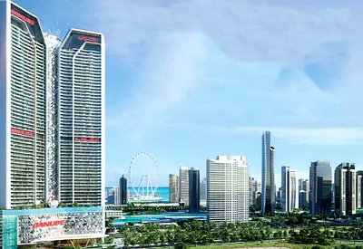 شقة 3 غرف نوم مع مسبح خاص في Diamondz by Danube بإطلالة Uptown والبحر | أسلوب حياة فاخر وفرصة استثمارية نادرة | 3,736,000 درهم