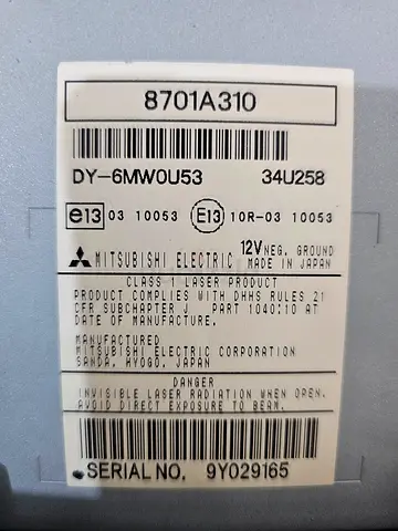 Original Mitsubishi Electric DY-6MWU53 Radio Cassette Rockford