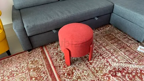 Ikea Forlunda Modern Red Puffle for Living Room