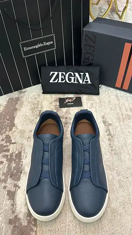 Zegna Leather Sneakers ‘Blue/White’