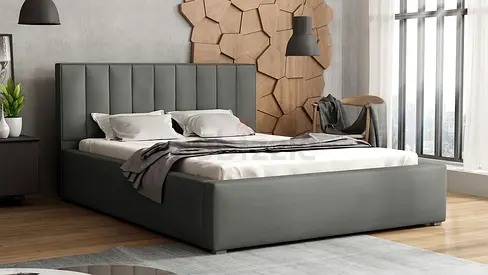 Velvet Fabric Bed Modern Upholstered Bed with mattress