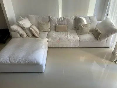 Marina home feather filled sofa with footstool