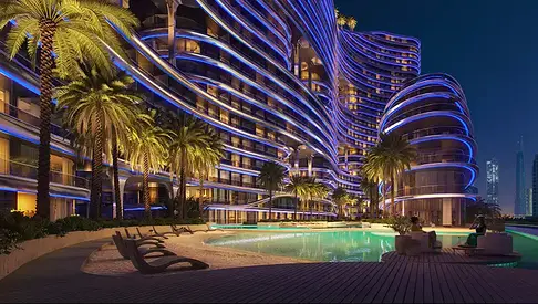 شقة غرفة نوم بمقدم 70٪ فقط والباقي 30٪ تقسيط بدون فوائد داخل Binghatti Aquarise بإطلالة Neighbor Plot وملعب رياضي