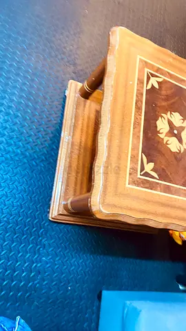 Vintage Wooden Coffee Table with Inlay Design