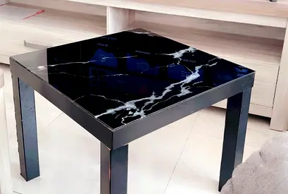 Stylish Black Marble Effect Coffee Table