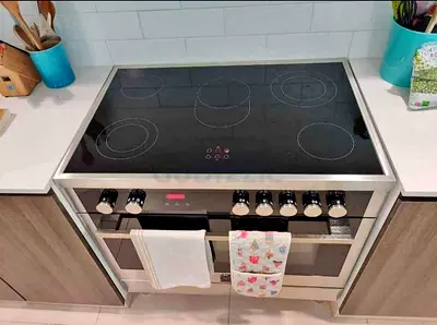 LA GERMANIA latest model electric ceramic 5 hobs cooking range oven fan stove 90x60 italian