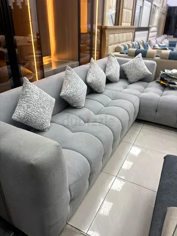 Stylish Grey Sofa 5 Seater with Cushions