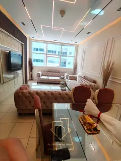 The most luxurious and coolest two bedrooms and a living room in Ajman Towers, with a very special m