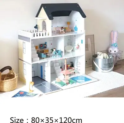 Charming Dollhouse with Furniture for kids indoor