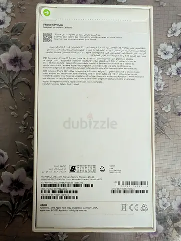 Iphone 15 pro max 256gb natural titanium