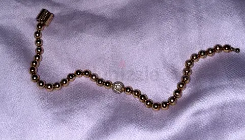 Pandora Rose Gold Beaded Bracelet with Sparkling Charm