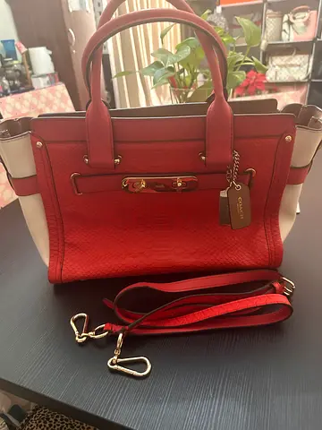 Coach Swagger 27 in Colorblock Snake-Embossed Leather Authentic