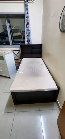 Wooden single bed with mattress sale good condition