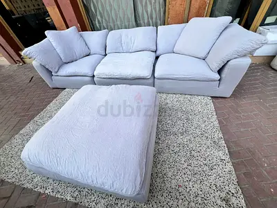 Marian Home Luscious Ferther Filled Sofa with footstool