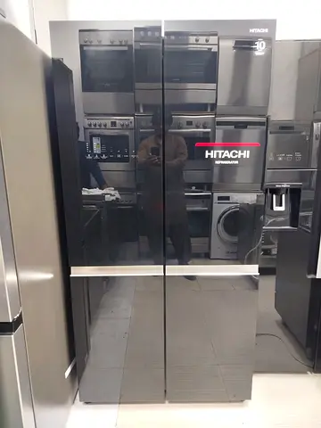Hitachi latest model 4 door styles refrigerators black glass edition