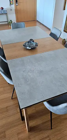 Dining set 6 seats, extendable to 4.2 m long!