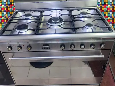 smeg model 5 burner top gass oven electric dual fan cooking range 90x60 italian