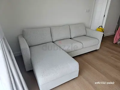 Gunnared beige 3_seat L shape sofa