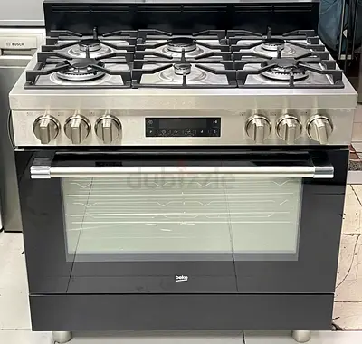 BEKO 6 burner top gass oven electric dual fan cooking range 90x60 stove digital touch timer
