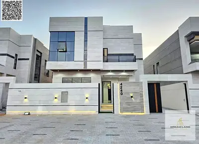 Luxury villa in Al Helio 2, Ajman, ready for immediate occupancy with high-end finishes and spacious living areas. Freehold ownership for all national