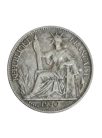 1930 French Colony Indochina Silver Coin India China France