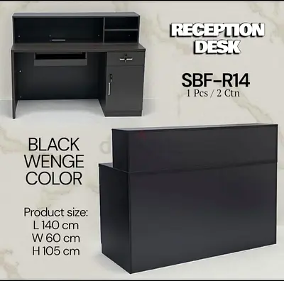 Stylish Black Wenge Reception Desk140/60/105