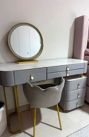 Stylish Dressing Table with Led Mirror and Chair