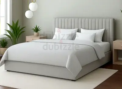 Brend New fabric wooden King size 180x200 Bed with Madical Matress Available