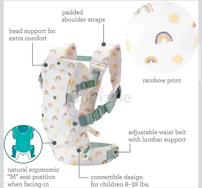 Comfortable Baby Carrier with Rainbow Print