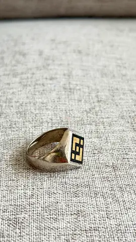 Silver ring with gold