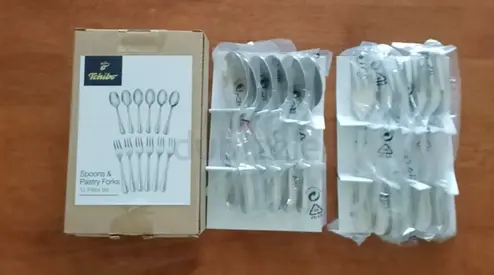 Tea spoons and Pastry forks,set 12. New