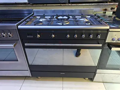 SMEG  latest model 5 burner top gass oven electric dual fan stove 90x60 cooking range black colour