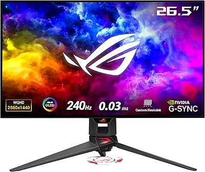 ASUS ROG Swift 27 1440P OLED DSC Gaming Monitor (PG27AQDM) - QHD (2560x1440), 240Hz, 0.03ms, G