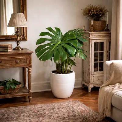 Monstera in beautiful ceramic pot (Indoor Plant)