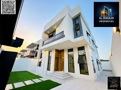 Villa for sale in Al Zahia with a modern design, spacious garden, and price including registration f