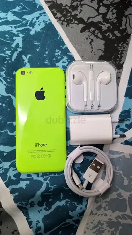 Green iPhone 5c with Accessories