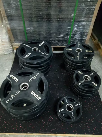 Set of Heavy Weight Plates for Strength Training
