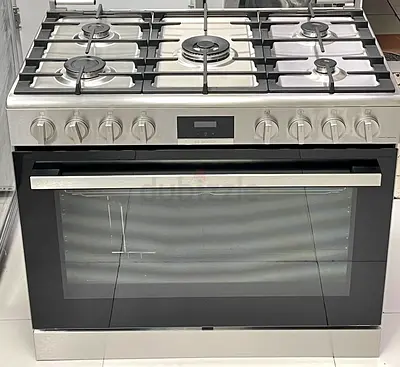BOSCH latest model series 6 5 burner full gass cooking range ovan fan stove 90x60 cooker digital tim