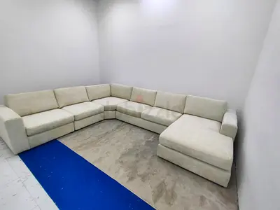 Home center beige color Ushape sofa