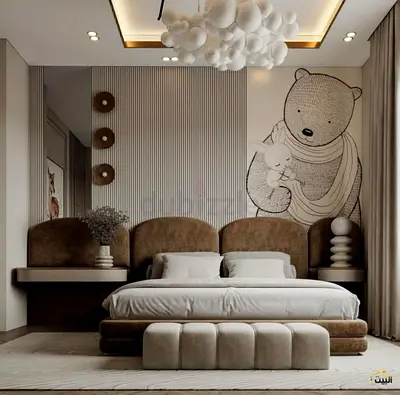 Stylish Modern Bed with Cozy Headboard