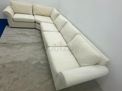 Like new condition pottery barn beige color corner lshape sofa