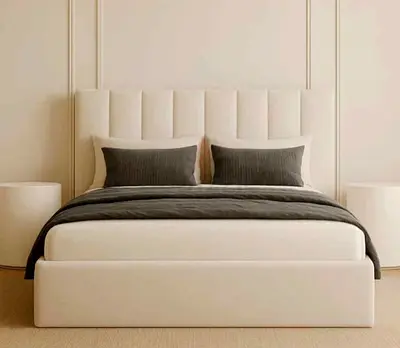 Brend New fabric wooden Queen size 150x190 Bed with Madical Matress Available