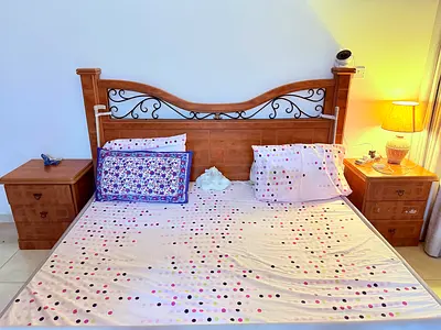 Classic Wooden Bed with Nightstands