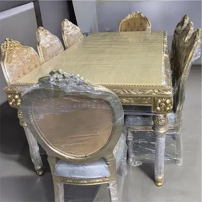 Elegant Dining Set with Ornate Chairs