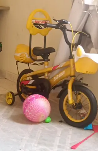 Kids Yellow Bicycle with Accessories