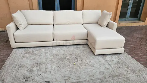 Crate and Barrel two seater sectional sofa