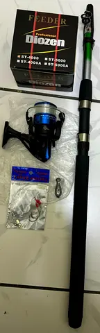 Fishing Sets beginners1 2.4/7 m rod Carbon Xforce,4000 reel with line wt hook